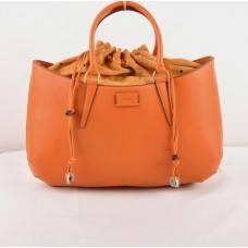 Bolso grande Fendi B Fab de piel Ferrari naranja con asa superior