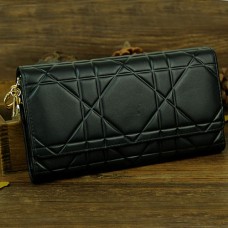 Cartera continental Christian Dior de charol con diseño Cannage 0016 negra Cartera continental Christian Dior de charol con diseño Cannage 0016 negra