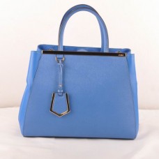 Bolso mediano Fendi 2jours de piel Ferrari con vetas azules