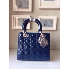 Réplica del bolso Dior Lady Default de piel azul
