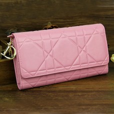 Cartera continental Cannage de charol Christian Dior 0016 Rosa Cartera continental Cannage de charol Christian Dior 0016 Rosa