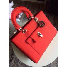 Réplica del bolso Dior Lady Default de piel de cordero roja