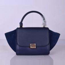 Bolso Celine Small Trapeze de piel azul marino