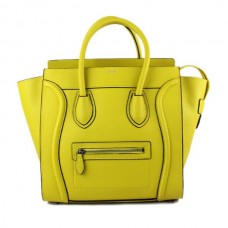 Bolso de mano Celine Large Luggage Tote color amarillo neón