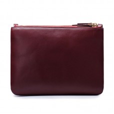 Bolso bandolera grande Celine Trio en piel de becerro color burdeos.