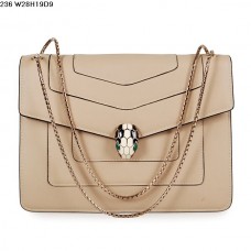 Bolso Bvlgari Serpenti GM de piel de becerro color albaricoque