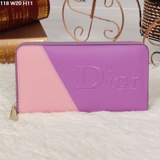 Cartera con cremallera multicolor morada/rosa Christian Dior 118