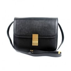 Bolso Celine Clasp Classic Box mediano negro