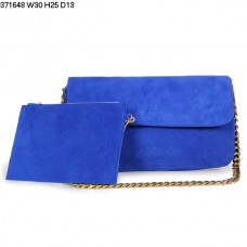 Bolso de hombro Celine Gourmette de piel de ante azul 371648