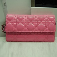 Cartera Dior CD086 rosa en piel charol Cartera Dior CD086 rosa en piel charol