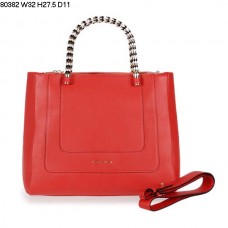 Bolso de mano Bvlgari New Hand Carry de piel de becerro Serpenti color rojo sandía 80382 Bolso de mano Bvlgari New Hand Carry de piel de becerro Serpenti color rojo sandía 80382