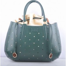 Bolso Fendi B Fab de piel verde perforada con asa superior grande