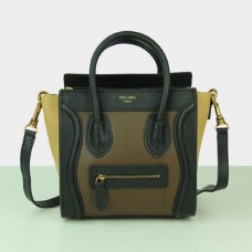 Bolso pequeño Celine Luggage Tote Negro Café Albaricoque