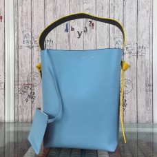 Bolso pequeño Celine Twisted Cabas en piel de becerro azul/marrón