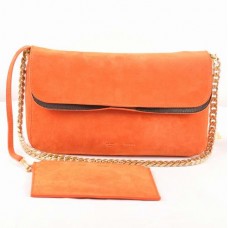 Celine Gourmette Bolso De Hombro De Piel De Ante Naranja 3078