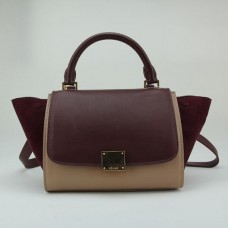 Bolso Celine Trapeze de ante rojo oscuro