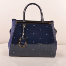 Bolso Fendi 2jours de piel charol azul y crin de caballo. Bolso Fendi 2jours de piel charol azul y crin de caballo.