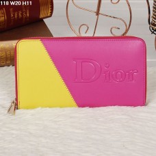 Cartera con cremallera Christian Dior multicolor melocotón/amarillo 118
