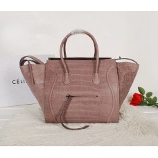 Bolso Celine Boston de piel de cocodrilo gris