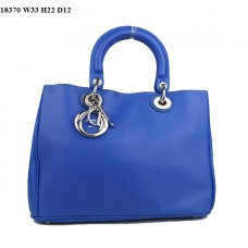 Bolso mediano Dior Diorissimo de piel napa azul zafiro (herrajes plateados) 18370
