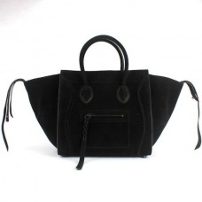 Bolsos Celine Boston cuadrados de ante negro