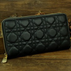 Cartera Lady Dior Escapade de piel de oveja D0082 negra Cartera Lady Dior Escapade de piel de oveja D0082 negra