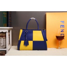 Bolso Fendi 2Jours Multicolor Amarillo/Azul Zafiro de Piel de Becerro F168