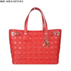 Bolso de hombro grande Dior Panarea de piel de cordero roja (herrajes dorados) 9626