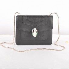 Bolso de hombro Bvlgari Serpenti Original de piel negra 604 Bolso de hombro Bvlgari Serpenti Original de piel negra 604