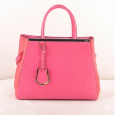 Bolso mediano Fendi 2jours de piel de becerro color melocotón y crin de caballo.