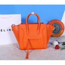 Bolsos Celine Boston cuadrados de piel de becerro naranja