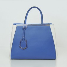 Bolso Fendi 2Jours de piel original en azul/blanco. Bolso Fendi 2Jours de piel original en azul/blanco.