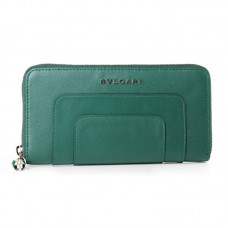 Cartera con cremallera Bvlgari Serpenti Original de piel verde 201301