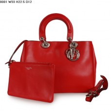 Bolso Dior Diorissimo Jumbo de piel napa roja (herrajes plateados) 8002
