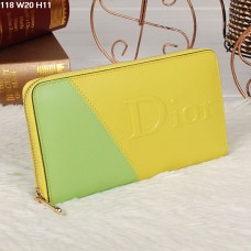 Cartera con cremallera multicolor amarilla/lima Christian Dior 118 Cartera con cremallera multicolor amarilla/lima Christian Dior 118