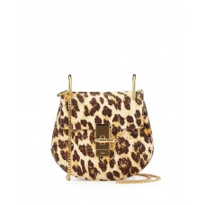 Bolso de hombro mini Chloe Drew con estampado de leopardo.