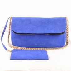 Bolso de hombro Celine Gourmette de piel de ante azul 3078