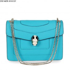 Bolso Bvlgari Serpenti GM de piel de becerro en azul marino.
