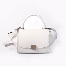 Bolso Celine Small Trapeze de piel blanca