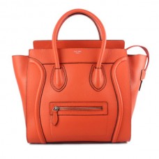 Bolso de mano Celine Large Luggage Tote color naranja neón