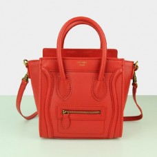 Bolsos de mano pequeños Celine Luggage de piel roja