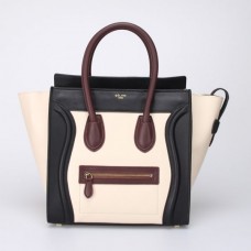 Bolso tote grande Celine para equipaje, color blanco y negro, ideal para vino.