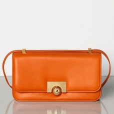 Bolso clásico Bottega Veneta BV en piel de becerro francesa naranja.