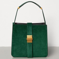 Bolso Marie de Bottega Veneta en piel de ante verde.