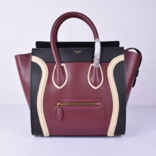 Bolso tote grande Celine color negro, vino y blanco.