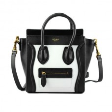 Bolsos pequeños Celine Luggage Tote en blanco y negro Bolsos pequeños Celine Luggage Tote en blanco y negro