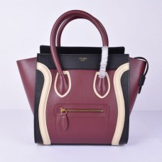 Bolso tote mediano Celine color negro, vino y blanco.