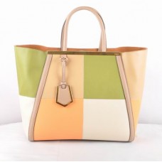 Bolso Fendi 2Jours Multicolor Amarillo Ferrari de piel