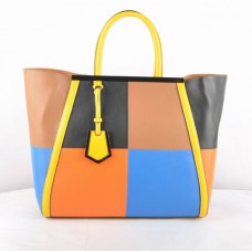Bolso Fendi 2Jours Multicolor Negro Ferrari de Piel