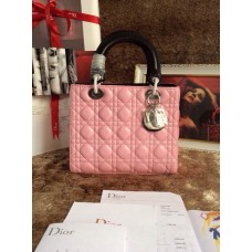 Réplica del bolso Dior Lady Totes de piel rosa